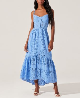ASTR the Label - Women's Yamila Eyelet Embroidered Sleeveless Midi Dress