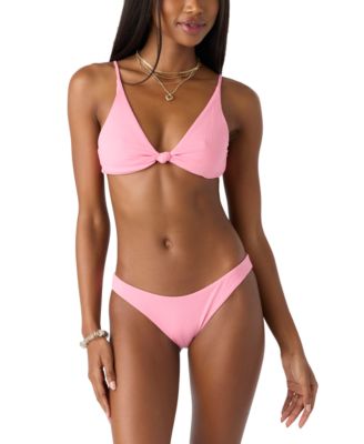 O'neill Oneill Juniors Ribbed Knot Front Bikini Top Hipster Bottoms