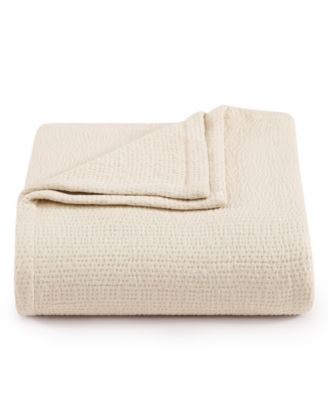 Running Stitch Solid Cotton Blanket, King