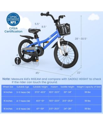 16 Inch Kids Bike with Removable Training Wheels