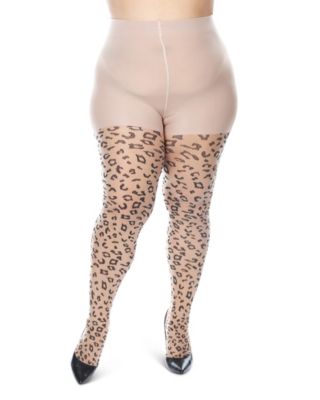 Plus Size Curvy Diamond Sheer Control Top Tights MM-2302	