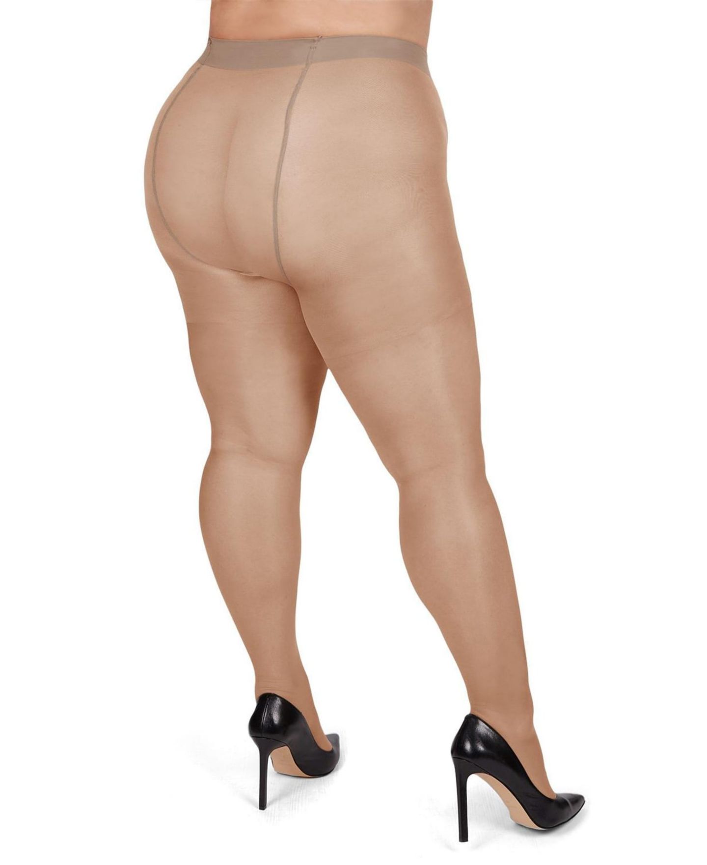 Женские колготки MeMoi Plus Size Curvy Silky Sheer Control Top Pantyhose MM-2240, цвет: Бежевый — фото 3