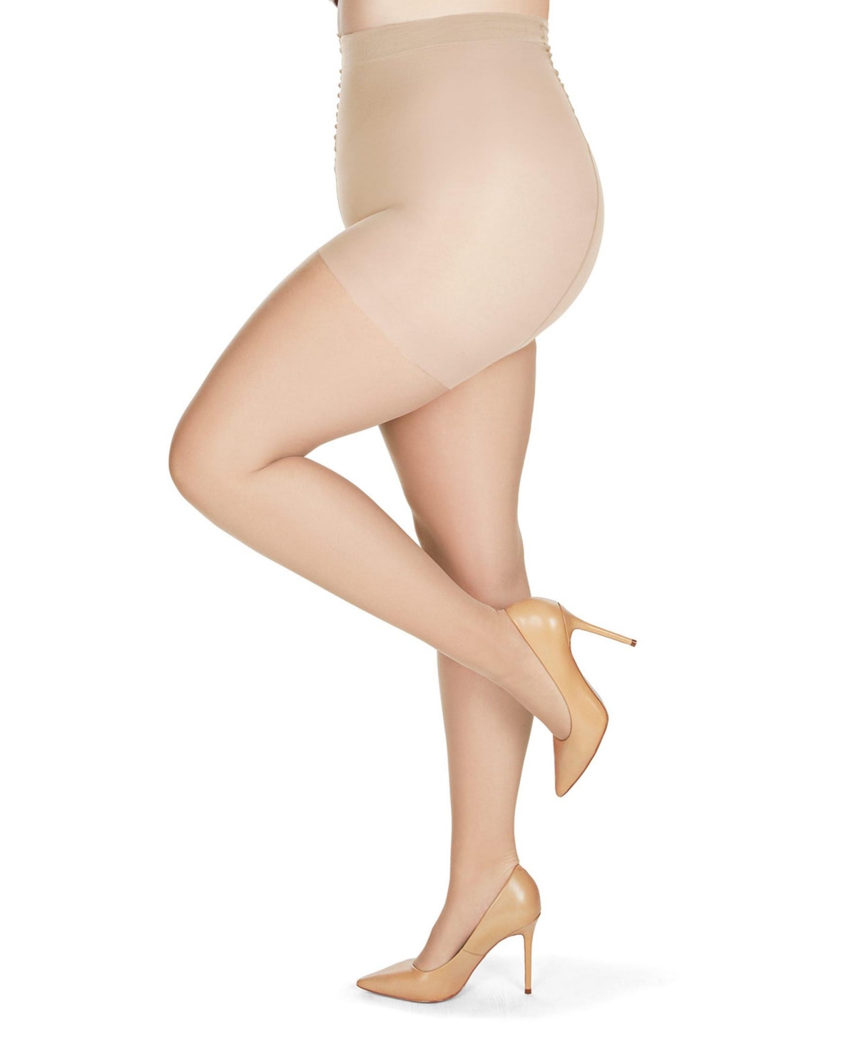 Memoi Women's Crystal Sheer Control Top Pantyhose Mm-210 In Bone