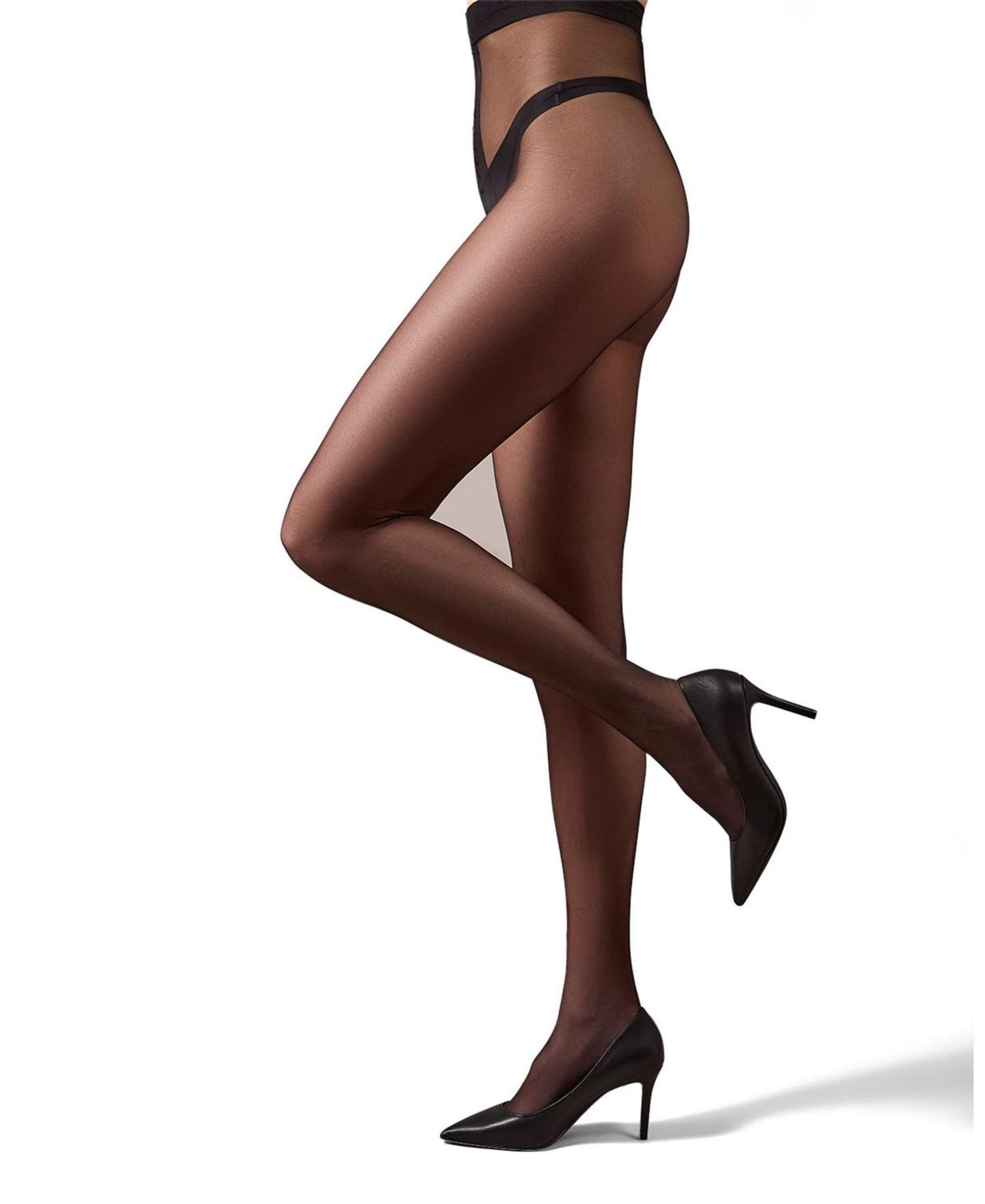 Женские колготки MeMoi Crystal Sheer Non-Control Top Pantyhose MM-209, цвет: Чёрный — фото 1
