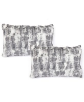 Decorative Faux Fur Deccorative Pillow Set, 12" x 20"