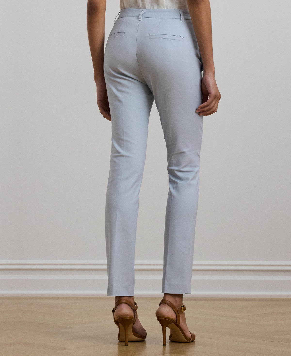 Ralph Lauren Double-faced Stretch Cotton Pant, Regular & Petites In Aqua Pearl