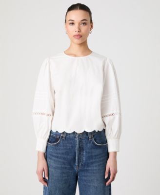 French Connection - Women's Alissa Cotton Broiderie Long-Sleeve Top