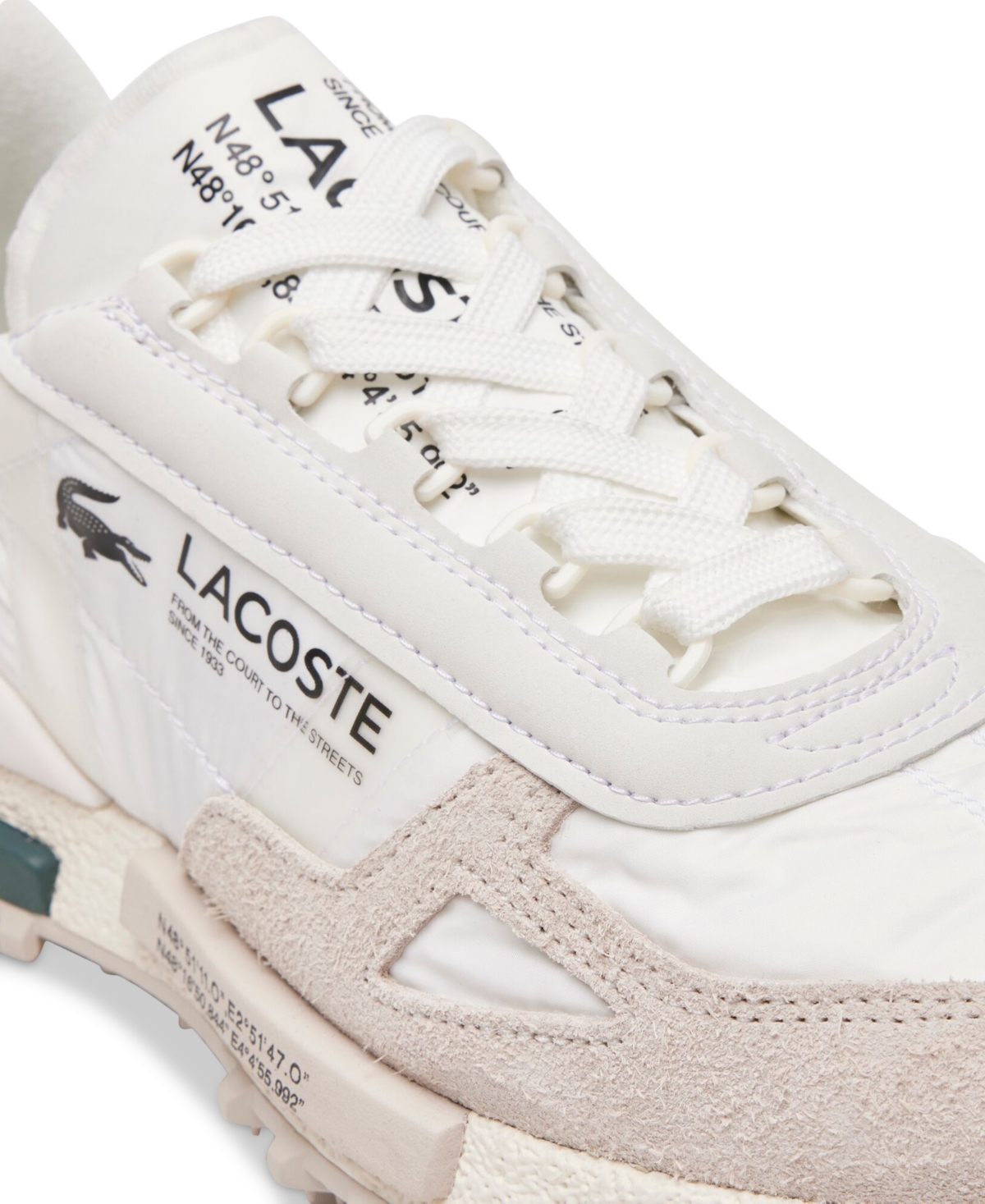 Lacoste Elite Active Logo-print Sneakers In White,dark Green