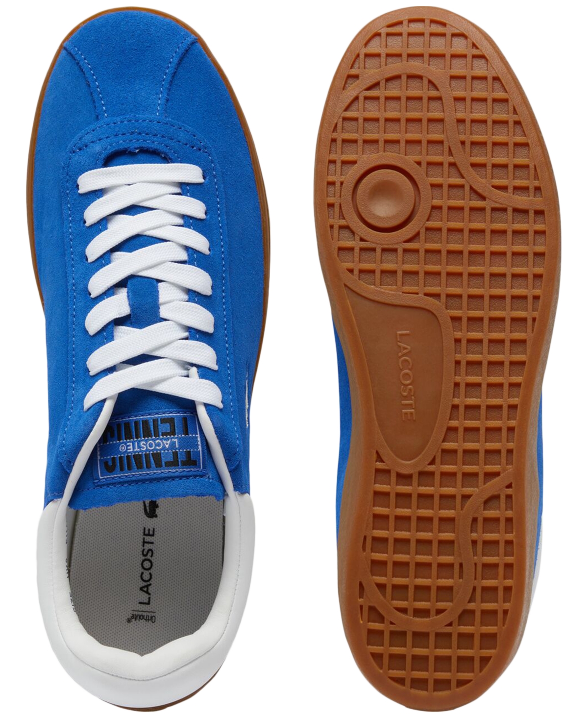 Lacoste Men's Baseshot Suede Sneakers - 9.5 In Blue,gum