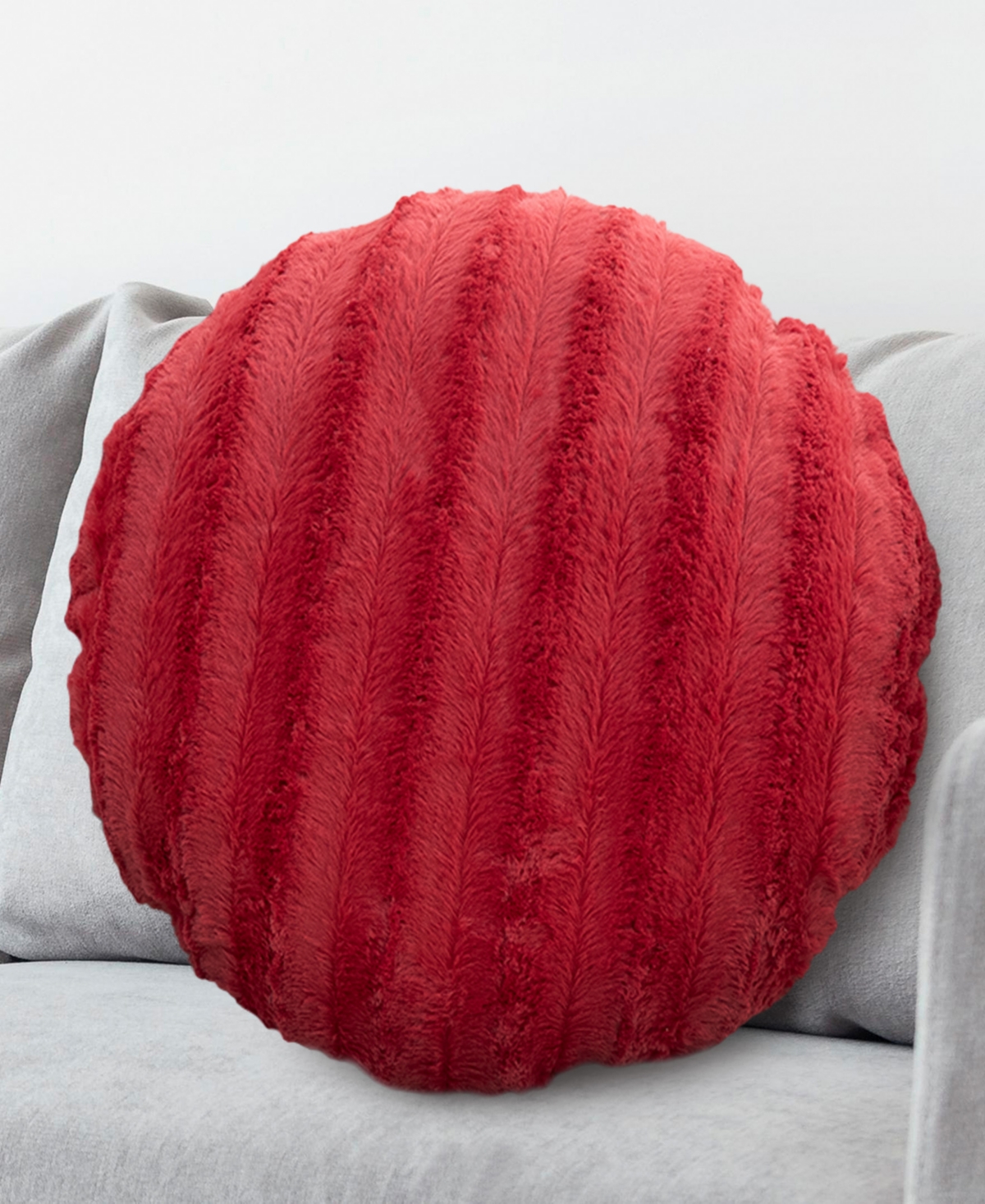 Cheer Collection Decorative Round Pillow Set, 18" X 18" In Burgundy