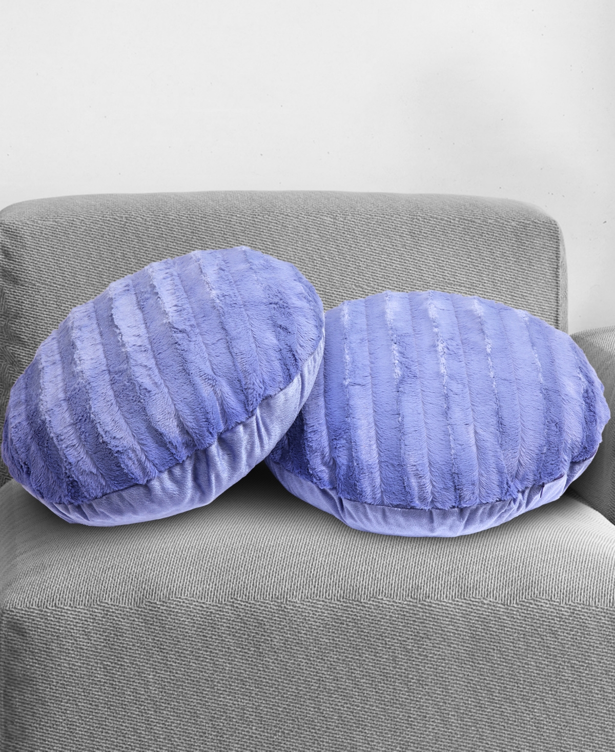 Cheer Collection Decorative Round Pillow Set, 18" X 18" In Purple