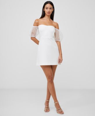 French Connection Women's Whisper Puff Organza-Sleeve Dress - Macy's