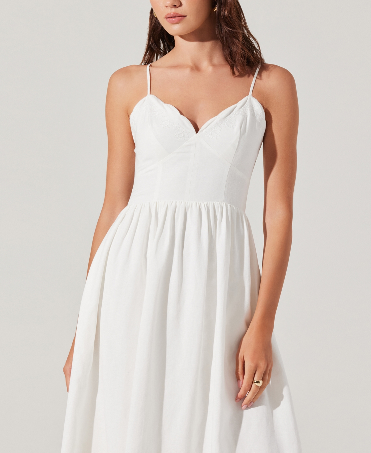 Astr The Label Kaidi Ramie Blend Midi Sundress