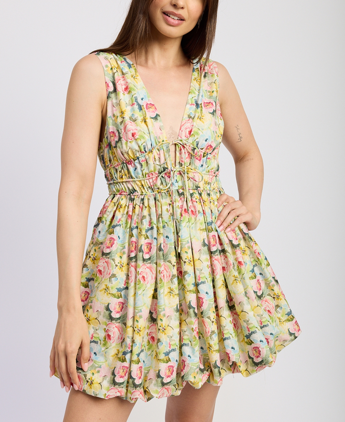En Saison Women's Cairo Cotton Bubble-hem Mini Dress