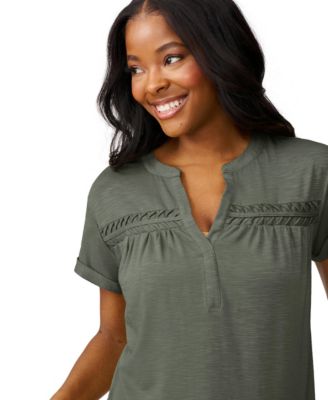Women's Shirred Detail Short Sleeve Top
