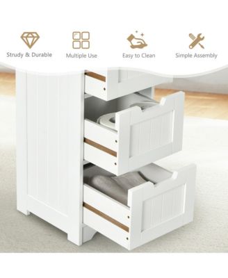 Bathroom Floor Cabinet Free-Standing Side Storage Organizer w/ 4 Drawers