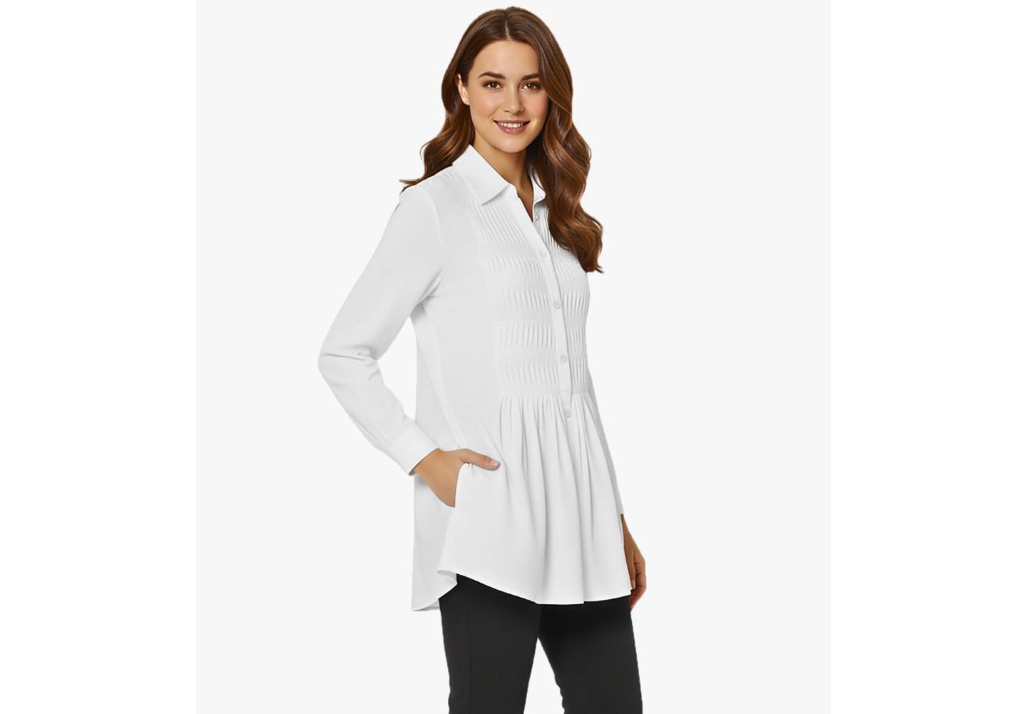 Женская рубашка Stella Carakasi Cotton Poplin Pintuck Detail Lucky Star, цвет: Чёрный — фото 2