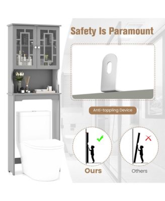 Over-the-Toilet Bathroom Storage Cabinet with Organizer Shelf