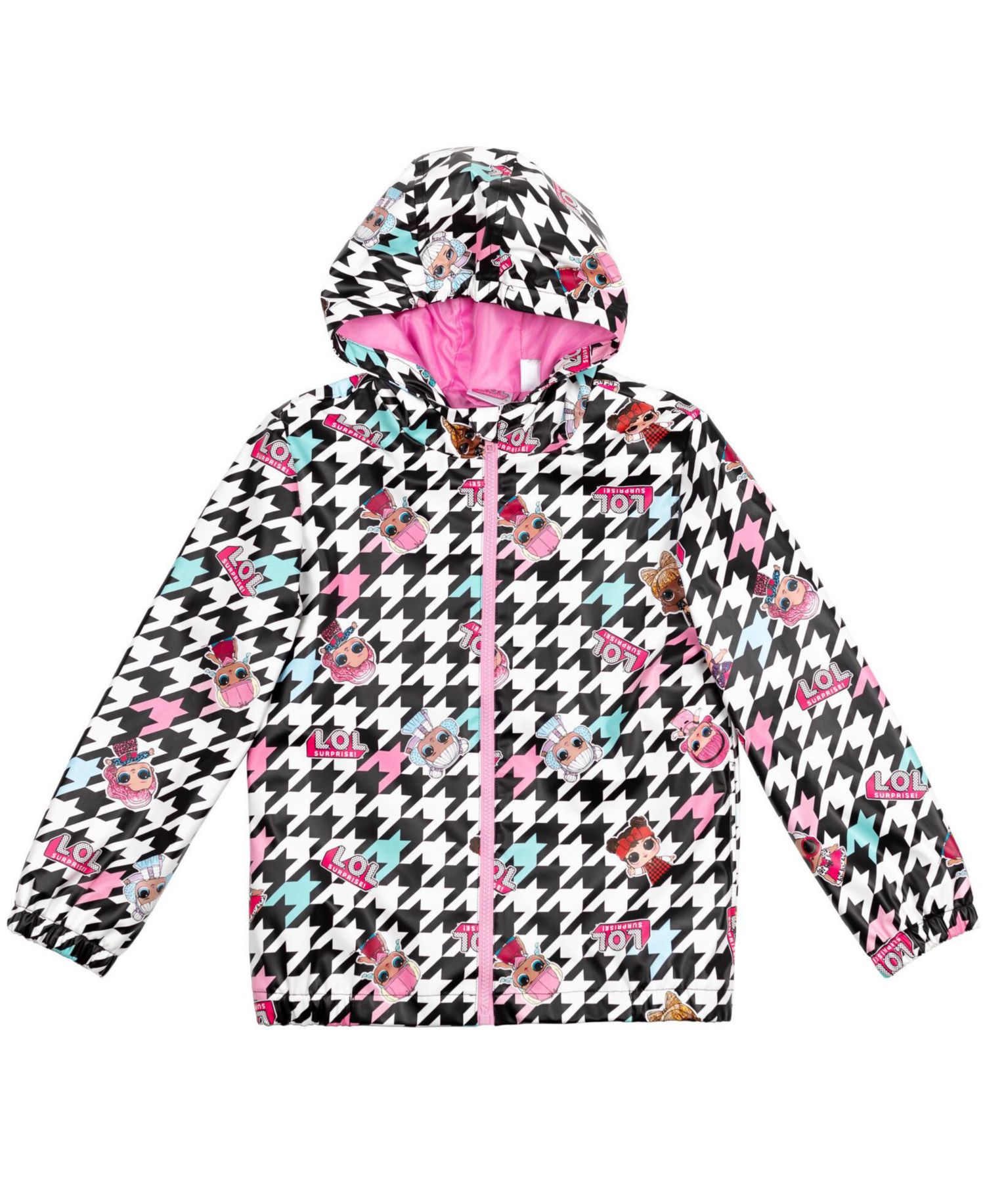 Girls Zip Up Waterproof Hooded Rain Jacket Coat