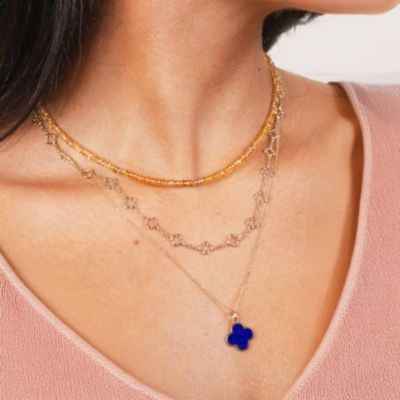Lapis Clover Charm 14 millimeters