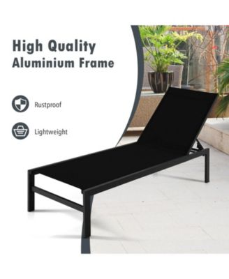 6-Position Chaise Lounge Chairs with Rustproof Aluminium Frame