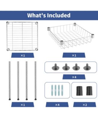 Storage Shelving Unit, Adjustable Metal Wire Racks Heavy Duty Standing Shelf Organizer