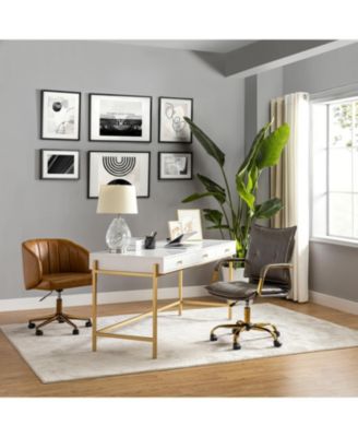 Modern Home Office Desk Chair with Golden Legs