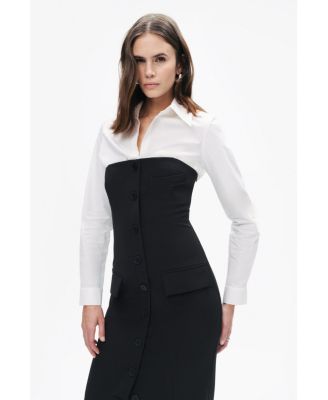 Women's Shirt Detail Midi Dress