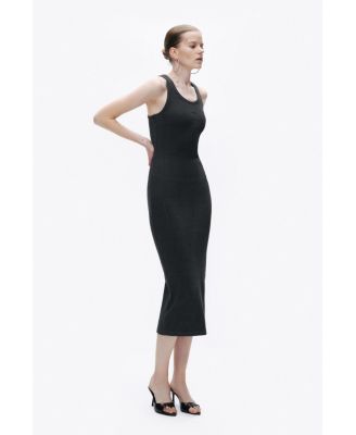 Women's Printed Detail Midi Dress