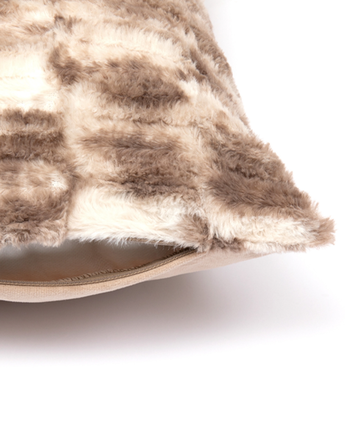 Cheer Collection Decorative Faux Fur Pillow Set, 12" X 20" In Neutral