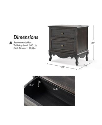 Pallantium Classical 24" Tall 2 - Drawer End Table