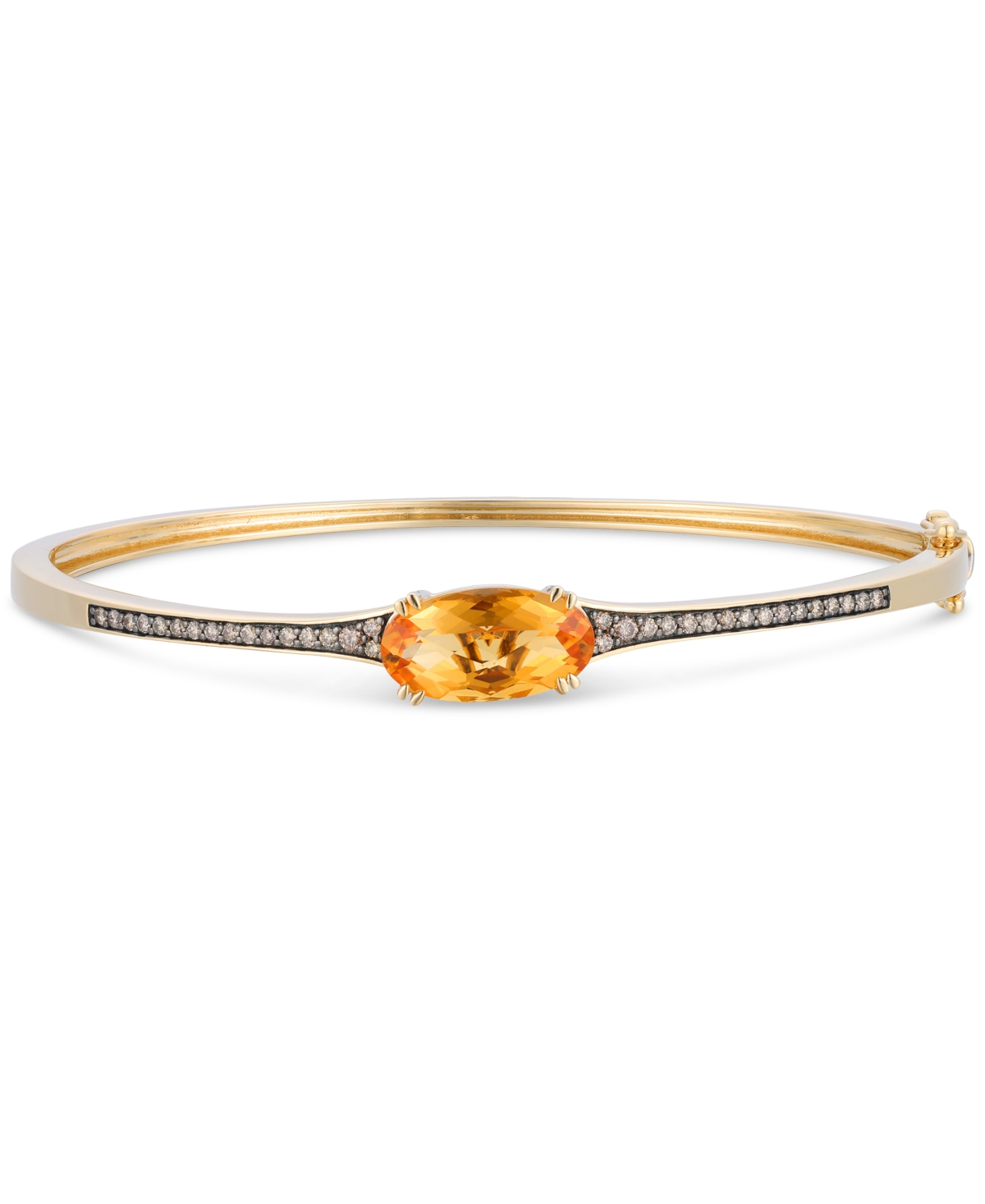 Chocolatier Cinnamon Citrine (2-3/8 ct. t.w.) & Chocolate Diamond (1/4 ct. t.w.) Bangle Bracelet in 14k Gold - Yellow Gold