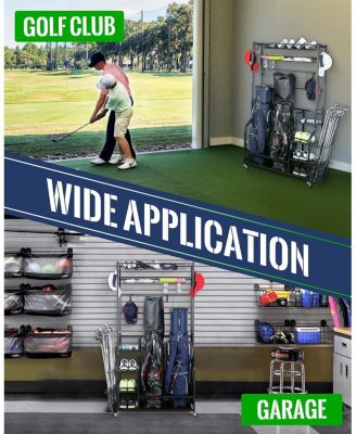 160 lbs. Weight Capacity 2 Golf Bags Sport Storage Stand Golfing Equipment Accessories Storage Rack Organizer