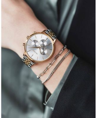 Women's Cuban Link Chain Bracelet in Stainless Steel, Adjustable 7"