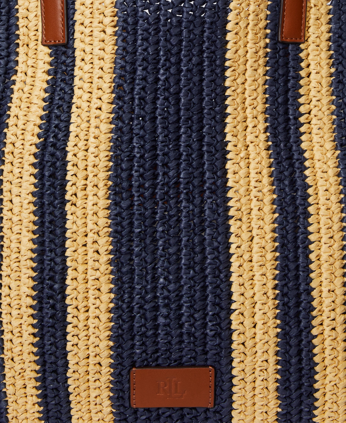 Ralph Lauren Striped Woven Straw Extra Large Wilow Tote Bag