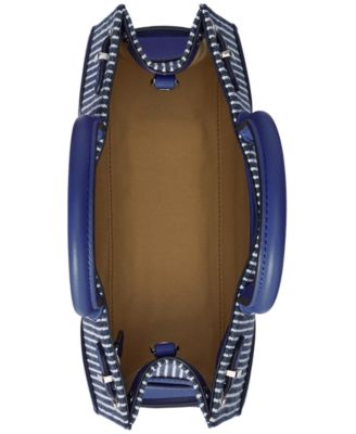 Devyn Small Striped Canvas Tote Bag