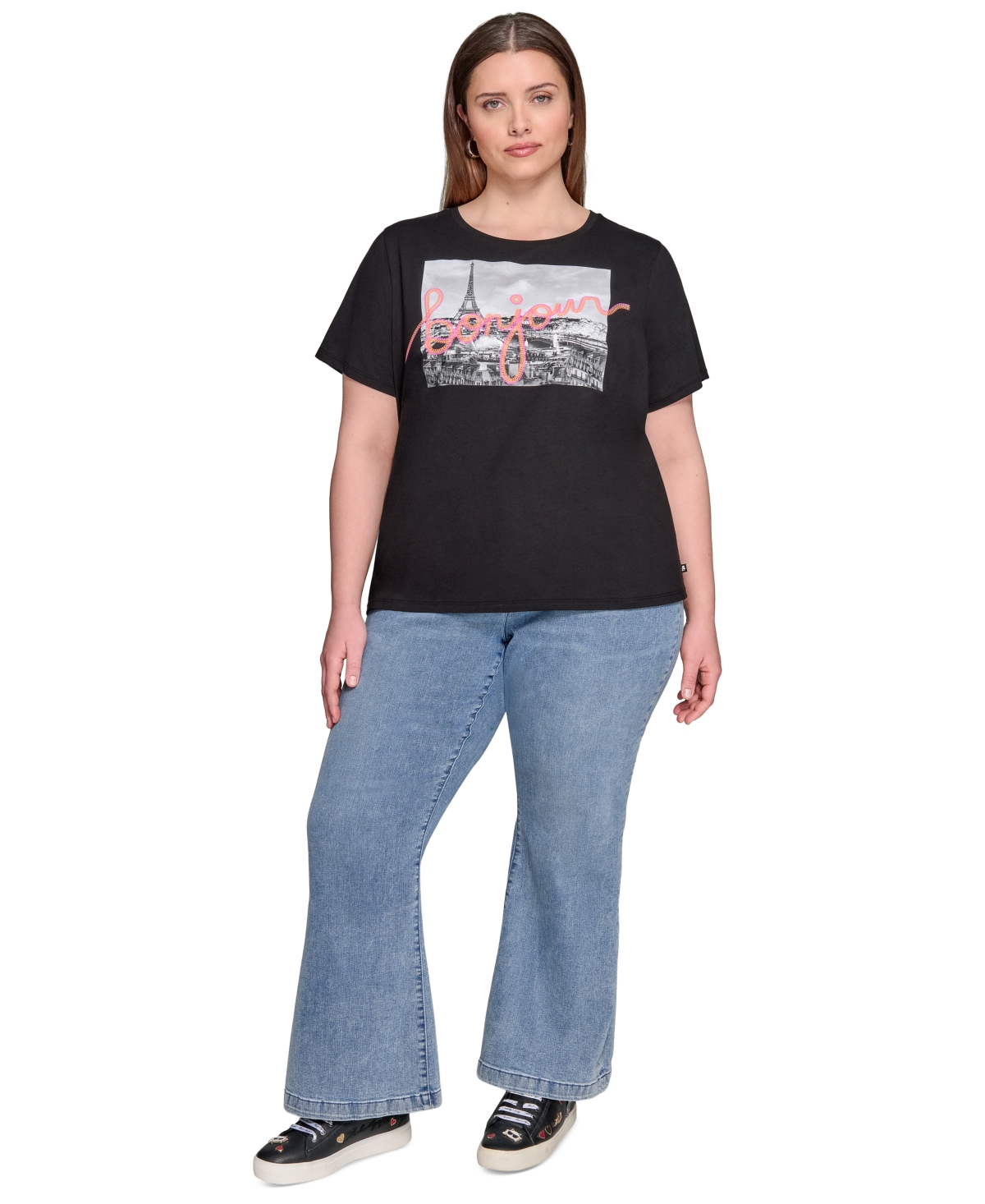 Karl Lagerfeld Plus Size Paris Bonjour Tee