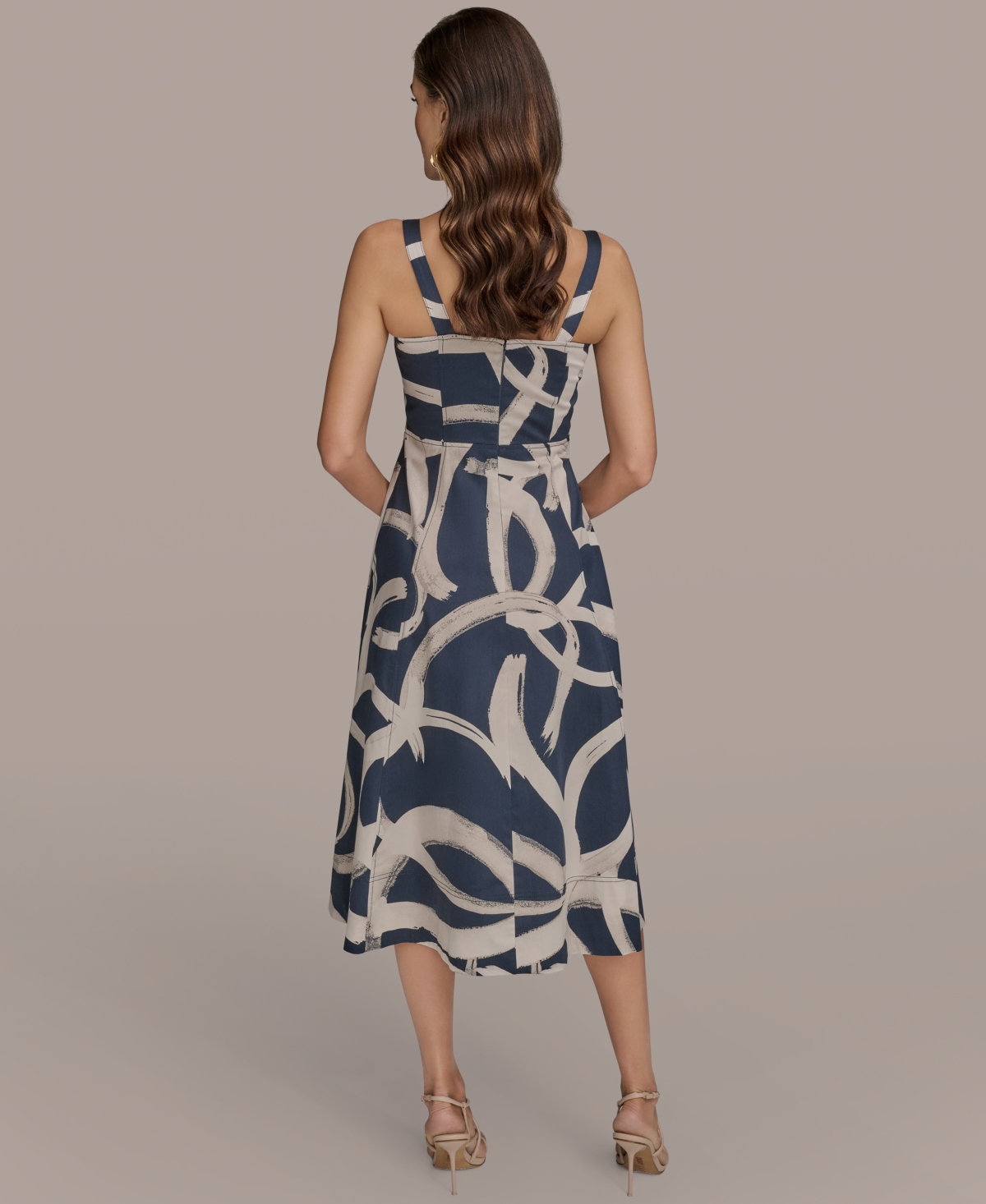 Donna Karan New York Abstract Print A-line Dress