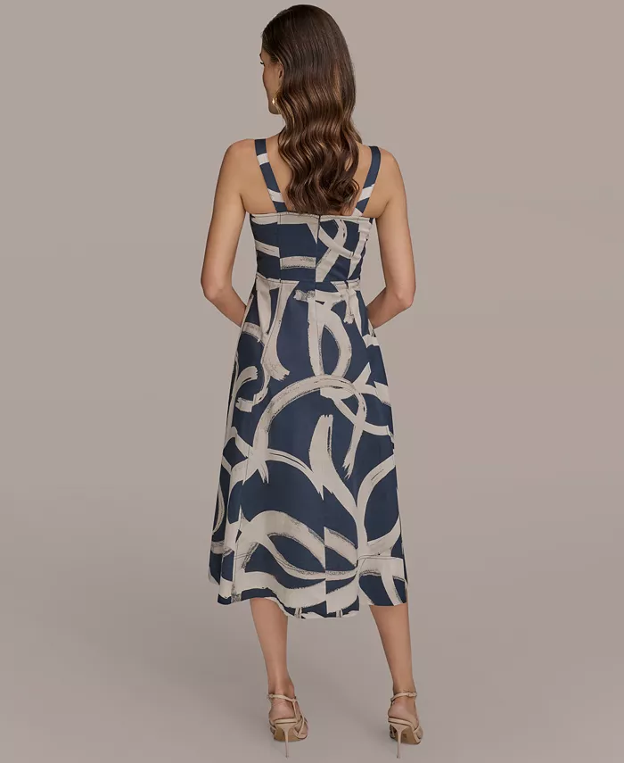 Women's Printed A-Line Midi Dress - thumbnail 5