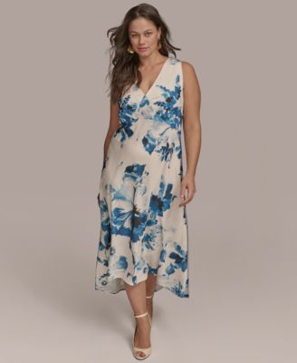 Plus Size V-Neck High-Low Dress