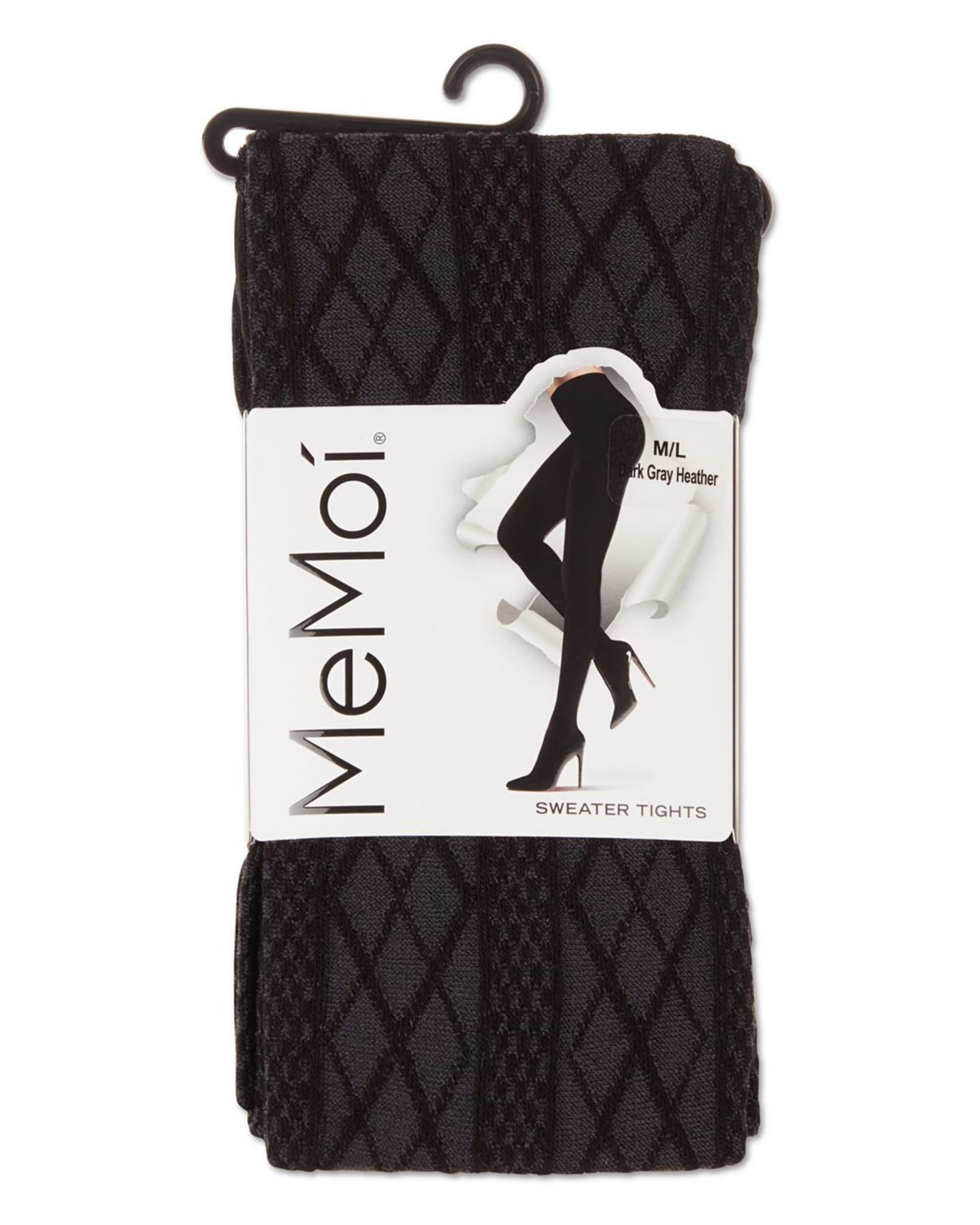 Женский свитер MeMoi Crossing Diamond Patterned Sweater Tights MO-389, цвет: Тёмный серый — фото 4