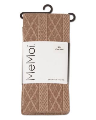 Women's Crossing Diamond Patterned Sweater Tights MO-389	