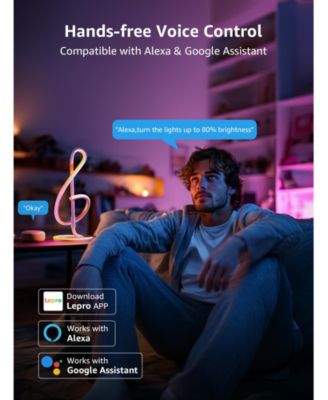 TB2 AI Smart LED Table Lamp, RGB+IC Addressable Modern Lamp, Alexa Google Enable, APP Control No Remote, 2.4 GHz WiFi Bluetooth