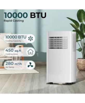 10,000 BTU Portable Air Conditioner – 4 Modes, Cools up to 450 Sq.Ft, with Timer, LED Display, Remote & Installation Kit