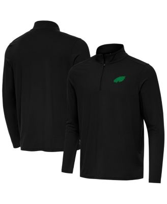 Antigua - Men's Black Philadelphia Eagles St Patrick Day Intent Quarter-Zip Pullover Top