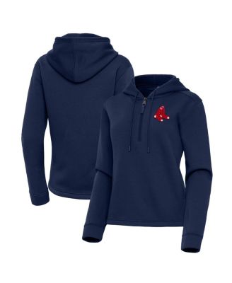 Antigua - Women's Navy Boston Red Sox Contemporary Quarter-Zip Hoodie