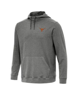 Antigua - Men's Heather Black Texas Longhorns Cloud Pullover Hoodie