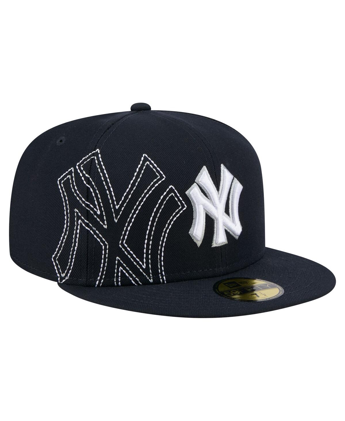 Shop New Era Men's Navy New York Yankees Yarn Stitch 59fifty Fitted Hat