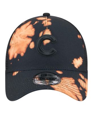 Men's Black Chicago Cubs Bleached A-Frame 9FORTY Adjustable Hat