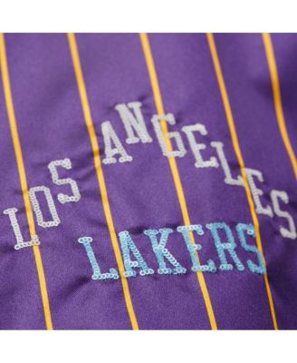 X Dannijo Women's Purple Los Angeles Lakers Satin Full-Snap Jacket